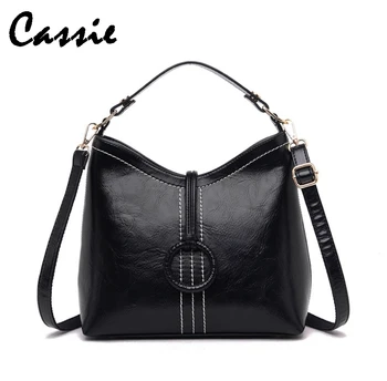 

Women's bag 2020 new fashion oil wax bucket bag ladies bag handbag shoulder bag messenger bag