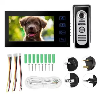 

7inch 3.6mm Wired Waterproof Video Intercom Doorbell IR Camera Monitor Door Phone 110-240V