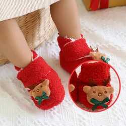 Bebê recém nascido da menina do menino dos desenhos animados sapatos de algodão inverno sapatos quentes primeiros caminhantes antiderrapante super manter quente sapatos de bebê