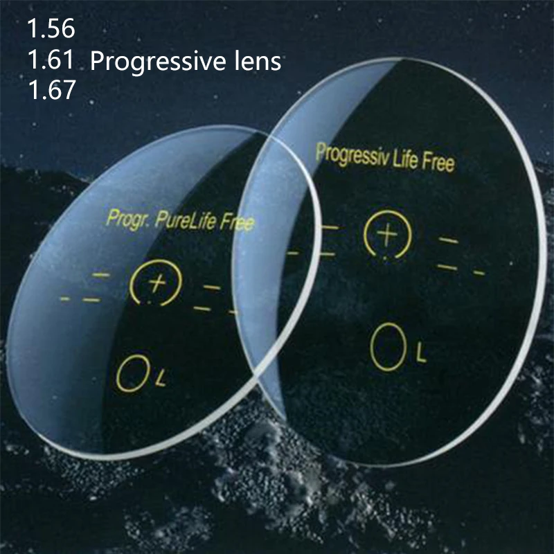 1,56 1,61 1,67 прогрессивные фотохромные линзы прозрачные голубые световые очки для женщин и мужчин Мультифокальные очки прозрачные линзы