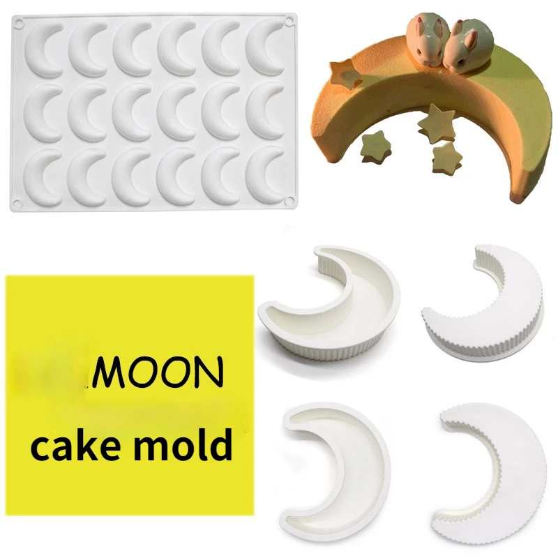 

Mid-Autumn Festival Moon Theme 18 Holes Moon Mousse Silicone Cake Mold for Cake Decoration Tool Moule Silicon Baking Mold