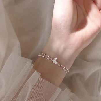 

Utimtree Exquisite Bracelets for Women 2020 925 Sterling Silver Jewelry Trendy Butterfly Cubic Zircon Bracelet & Bangles bijoux