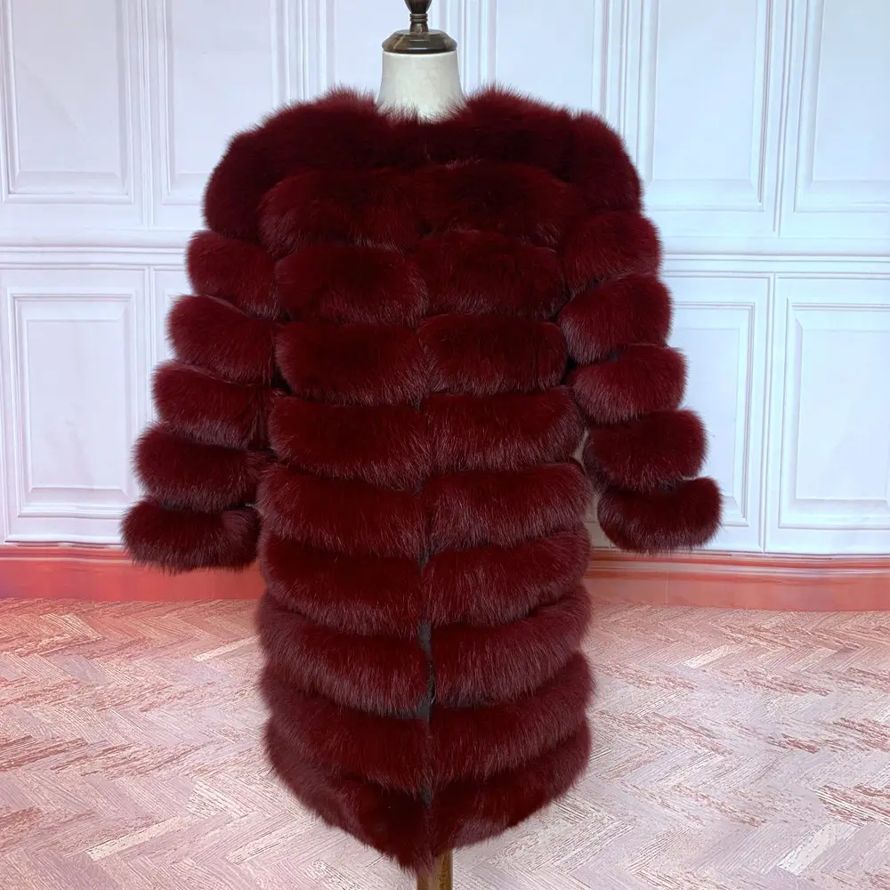 2021 NEW 4in1 Real Fox Fur Coat Women Natural Real Fur Jackets Vest Winter Outerwear Women Clothes black down jacket