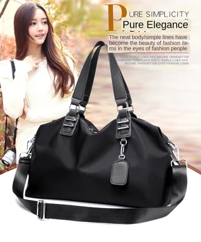

New female bag waterproof nylon cloth fold dumpling bag European and American style large capacity shoulder bag