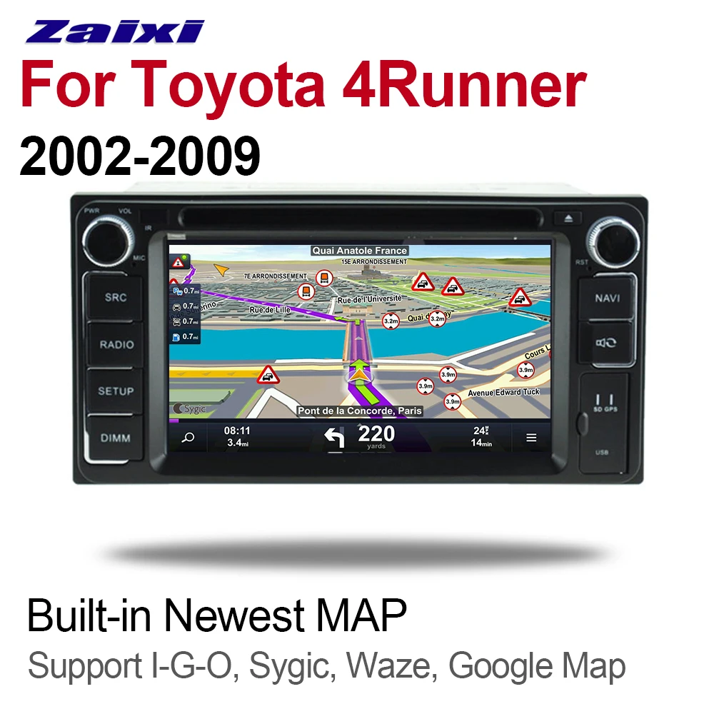 ZaiXi 2 Din Автомобильный мультимедийный плеер Android 9 Авто Радио для Toyota 4 Runner/SW4 2002 ~ 2009