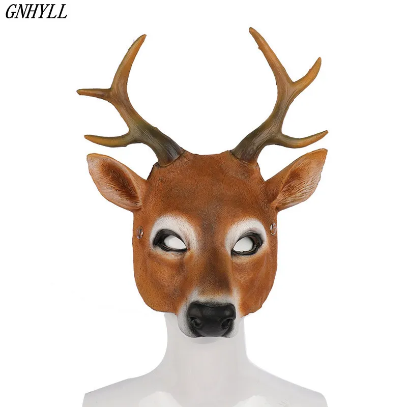 GNHYLL New Design Animal Masquerade Party Deer Mask Glowing Carnaval Purge Mask And Christmas Deer Theme Cosplay Scary Mask