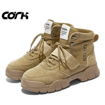 

Women Retro Martin Boots Breathable Soft High-top Sports Shoes Height Increased Female Ankle Boots Military Hiking Boots 35-40