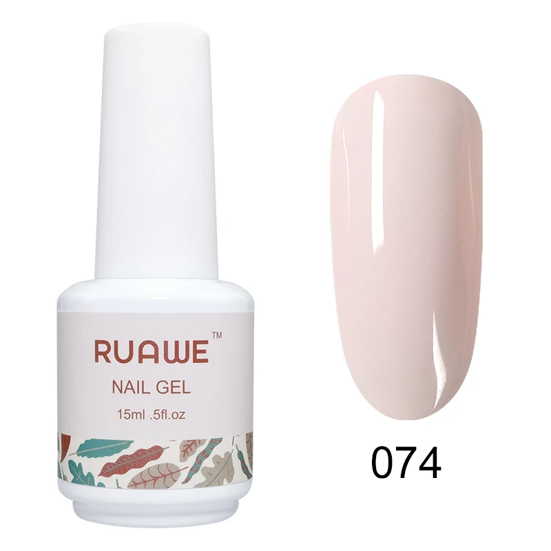 Гель-лак для ногтей RUAWE 15 мл телесный розовый цвет УФ-гель лак для маникюра праймер для ногтей Полупостоянный УФ-гель для ногтей - Цвет: 074