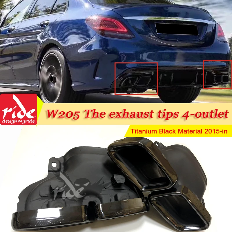 Для Mercedes C W205 C205 C180 C200 C250 Sport задний бампер диффузор 4 розетки выхлопные трубы