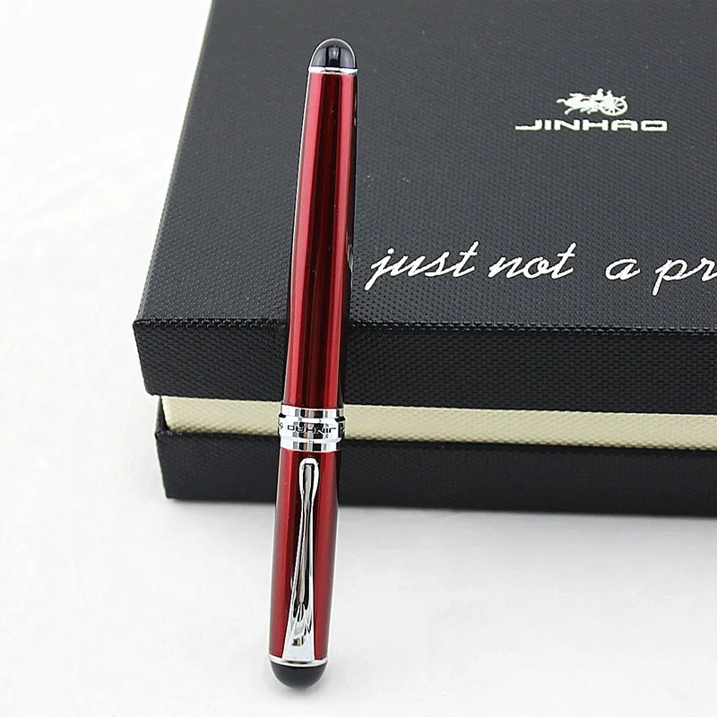 Роскошные Металлические чернила ручка Jinhao X750 нержавеющая сталь Средний 18KGP перо перьевая ручка(красный