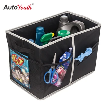 

AUTOYOUTH Car Trunk Storage Box Large Collapsible Organizer Compartments Home Car Seat Organizer Car Accessories Interior