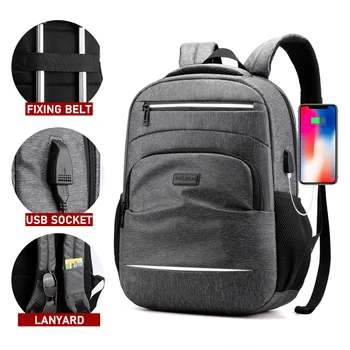 

Fashion Men Backpack Nylon Large Capacity Rucksack Waterproof Bagpack 15.6 Inch Laptop Backbag School Bag For Teenage Boys