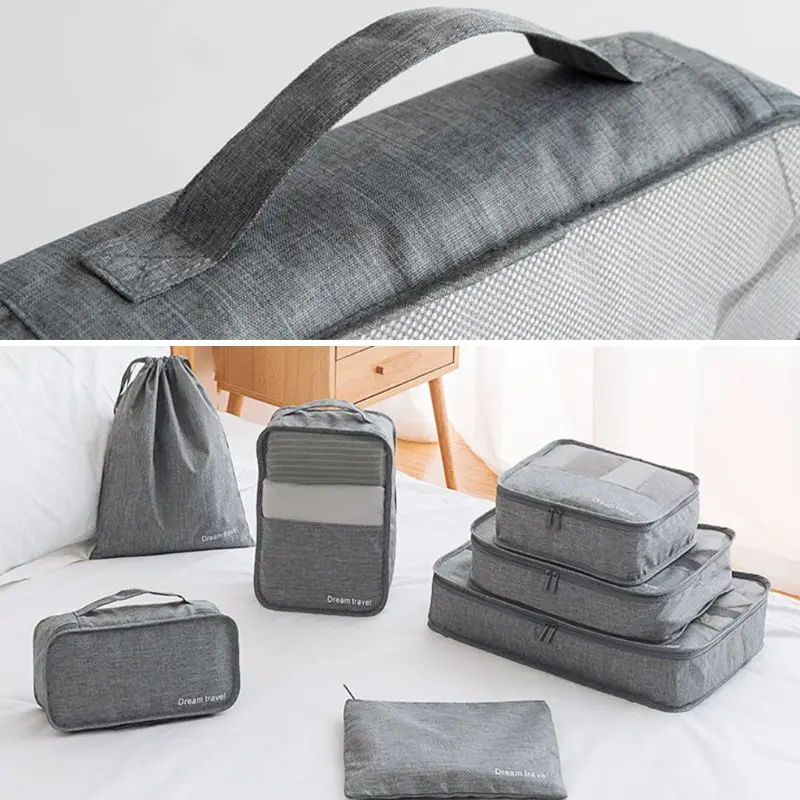 7 PCS/SET Portable Packing Cube Large Capacity Travel Organizer Bag Luggage Clothing Waterproof