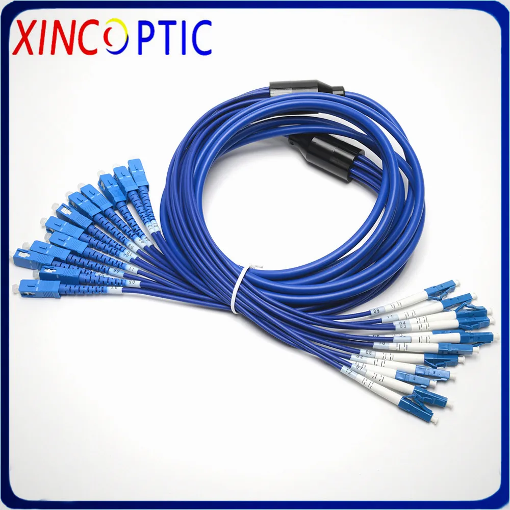 

12cores Single Mode 5M Armored Patch Cord 12 core 5Meters SM G652D/G657A PVC Jacket SC LC FC 12 fiber Optical Fiber Jumper Cable