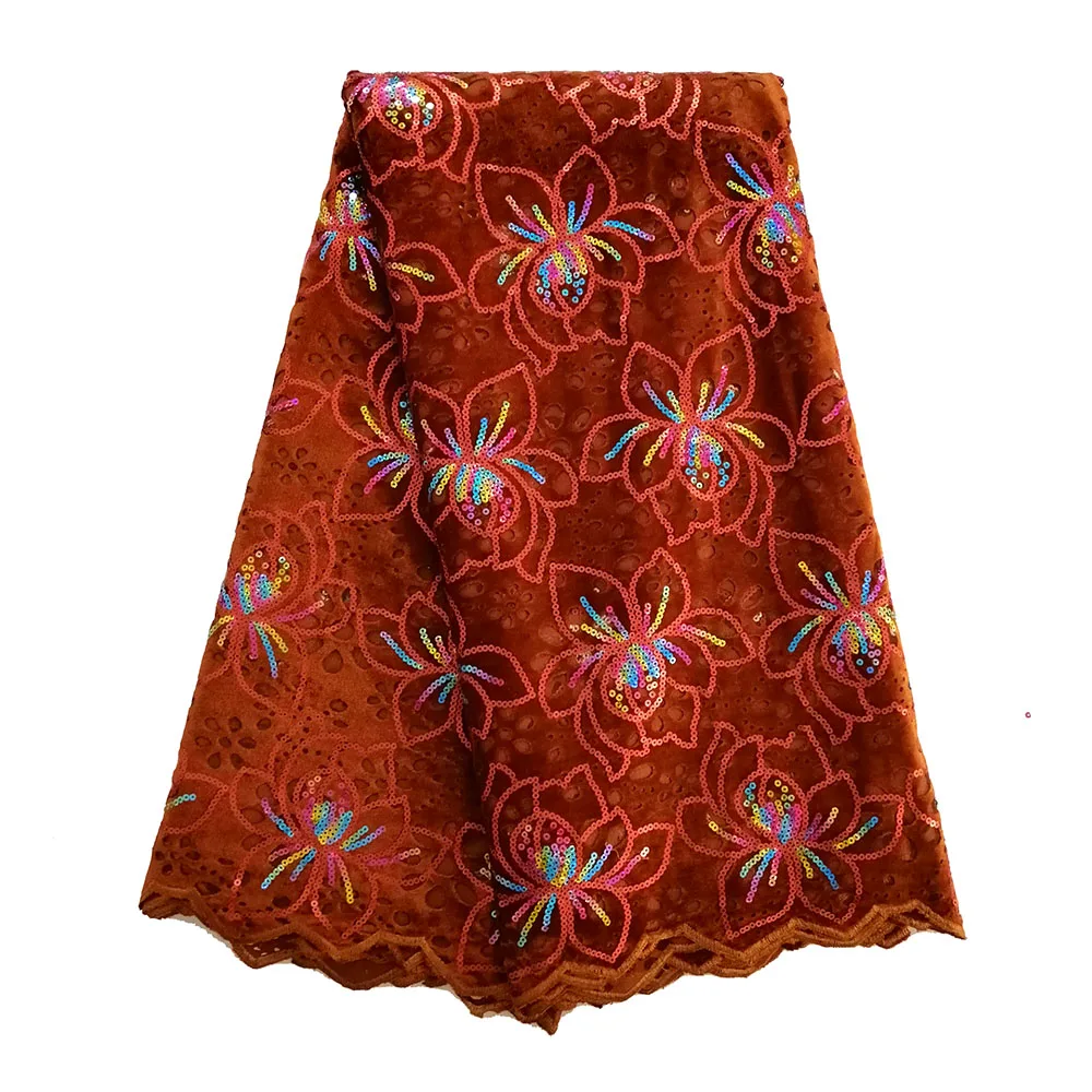 Burnt orange lace fabric-50777 (3)