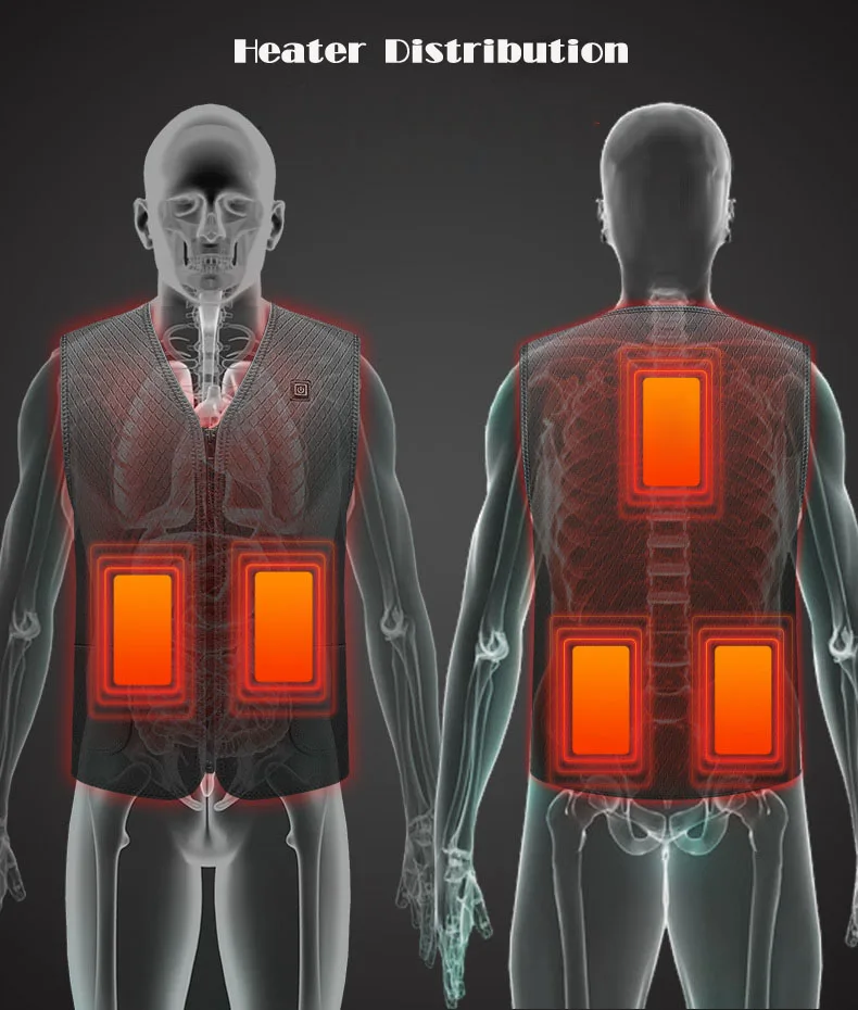 USB Инфракрасный Электрический нагревательный жилет, куртка с подогревом для мужчин и женщин, зимний термальный жилет, usb-нагреватель, жилет с подогревом для рыбалки, походов