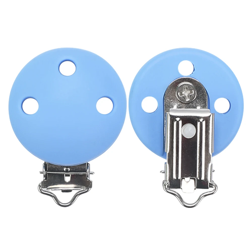 Pacifier Clip 3pcs Round DIY Baby Dummy Chain Nipple Holder Soother Nursing Teething Toy Silicone
