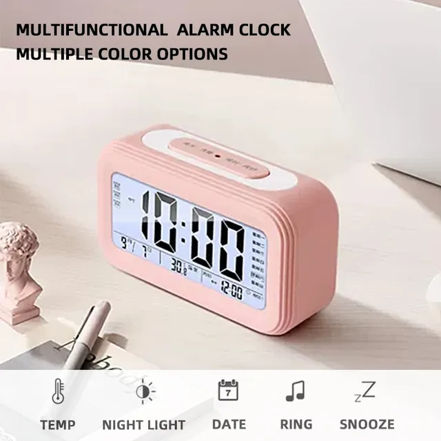 LED Digital Alarm Clock Backlight Snooze Mute Calendar Desktop Electronic Backlight Table Clocks Desktop Clock 1