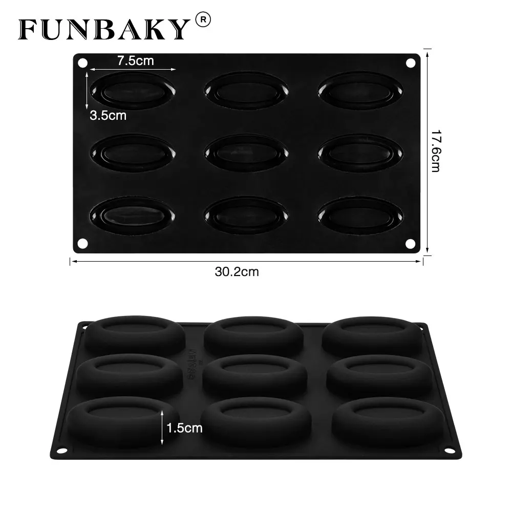 FUNBAKY 9 полости DIY силиконовая форма для мыла для изготовления мыла 3D овальное мыло ручной работы Формы Ремесло