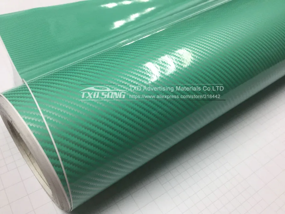 Tiffany blue Premium Twill 2D Глянцевая виниловая пленка из углеродного волокна для