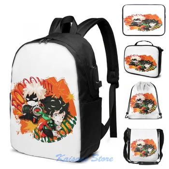 

Funny Graphic print Boku no Hero Academia(3) USB Charge Backpack men School bags Women bag Travel laptop bag