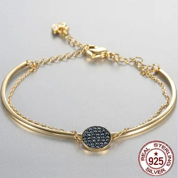 

New 925 sterling silver bracelet fashion romantic two-in-one female bracelet jewelry fashion wild jewelry
