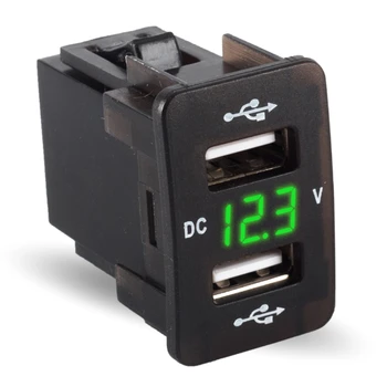 

36×23mm 12V 24V Dual USB Car Charger Socket Voltmeter Power Adapter For HONDA