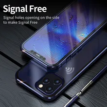 360 Full Magnetic Metal Phone Case For iPhone 12 Mini Bumper Double Sided Tempered Glass Cover For iPhone 12 Pro Max
