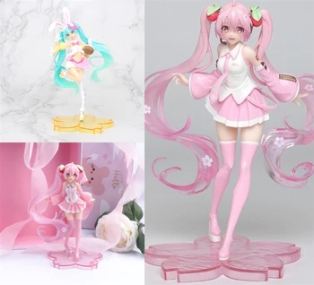 

High Quality Anime Hatsunee Miku Pink Sakura Miku Ver PVC Statue Action Figure Speelgoed Girls Model Toys For Kids