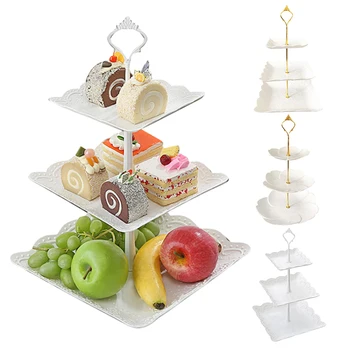 

Cake Dessert Rack Plate Explosion Style Wedding Party Multi-layer Plastic Three-layer Fruit Tray Snack Candy Tray home decor