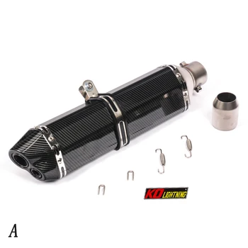 51mm Universal Motorcycle Exhaust Dual Tail Pipe Without Silencer 470mm Aluminum Exhaust System For ATV Street Bike Modified
