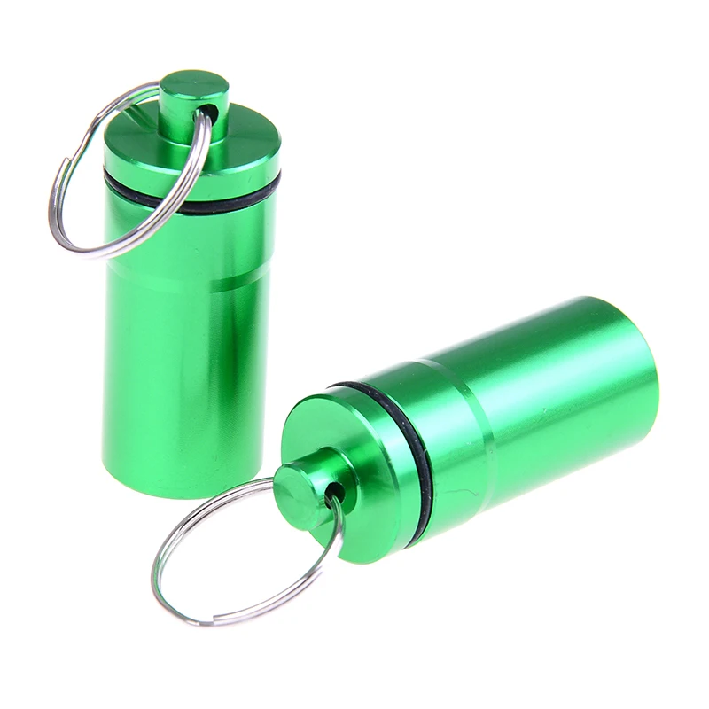 2pcs as shown 2 шт алюминиевая коробка для таблеток портативный мини контейнер для таблеток Чехол для хранения бутылок брелок бутылка для лекарств - Цвет: 2pcs as shown