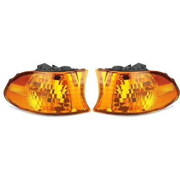 

2Pcs Amber Lens Parking Corner Light Signal Lamp For-BMW E38 7 Series 1998-2001 63138379108 63138379107
