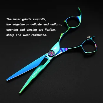 

6.0inchs Freelander GM13 Green color high quality Professional straight &Teeth scissors Thinning Shears
