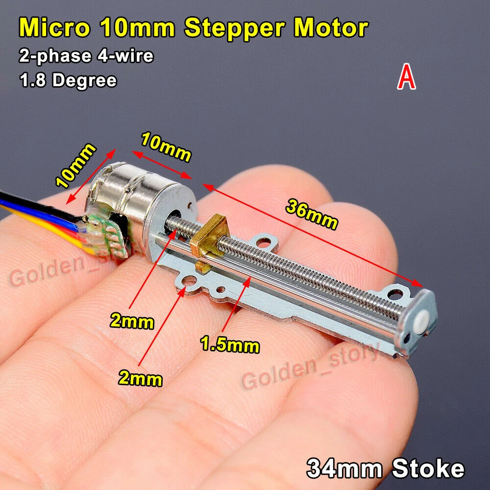 DC 5V 2-Phase 4-wire Micro 10mm Stepper Motor Linear Screw Slider Moving Block 