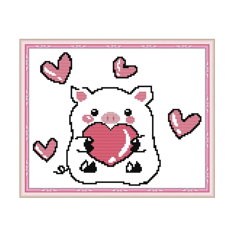 Набор для вышивания крестиком Love the pig aida 14ct 11ct Печать на холсте вышивка крестиком es рукоделие вышивка своими руками