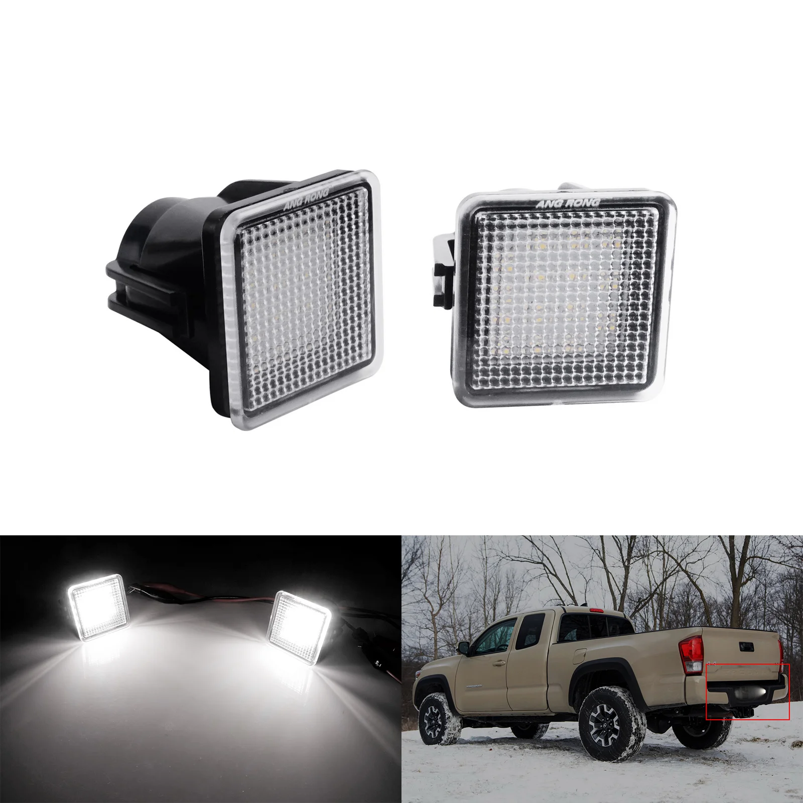 

1 пара белых светодиодных ламп ANGRONG для номерного знака для Toyota Tundra 2014-2019 Tacoma 2016-19