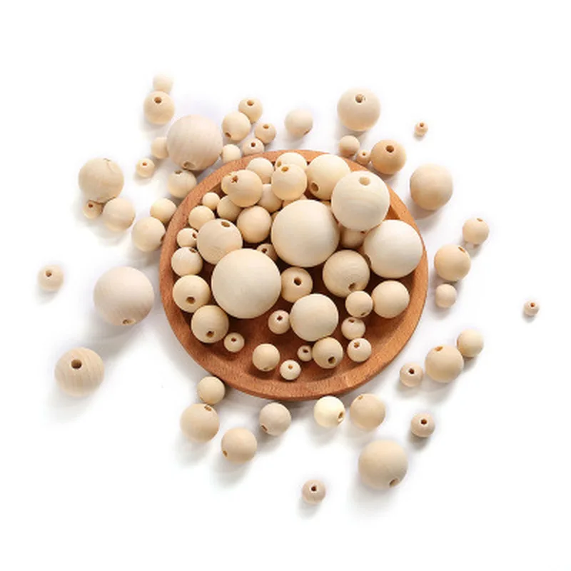 

DIY 4/6/8mm Cheap Fashion Hot Beads Natural Round Loose Wood Beads for Jewelry Making Bracelet Necklace Accessories