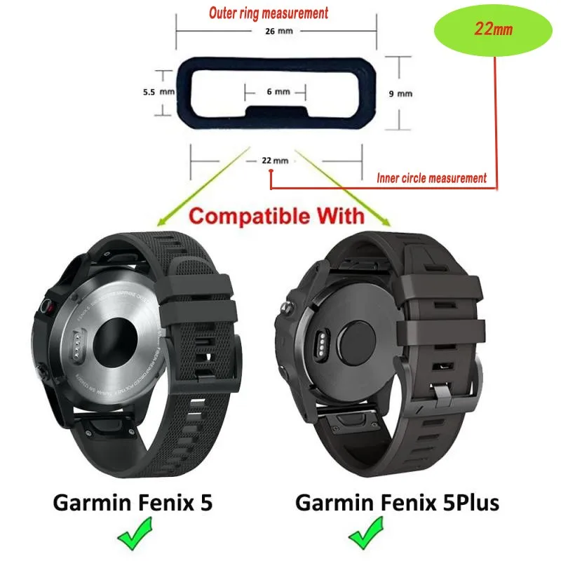 Rubber Replacement Watch Strap Band Keeper Loop Security Holder Retainer 20/22/26MM Special Fasten Ring For Garmin Fenix6x/6s