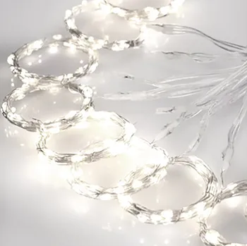 

led string curtain lights 300LED Party Wedding Curtain Lights USB String Light Home with Remote Control #C