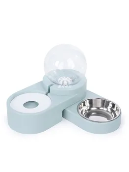 

Cat water dispenser flow without plug-in bubble cat bowl double bowl circulating water dispenser feeder two-in-one body