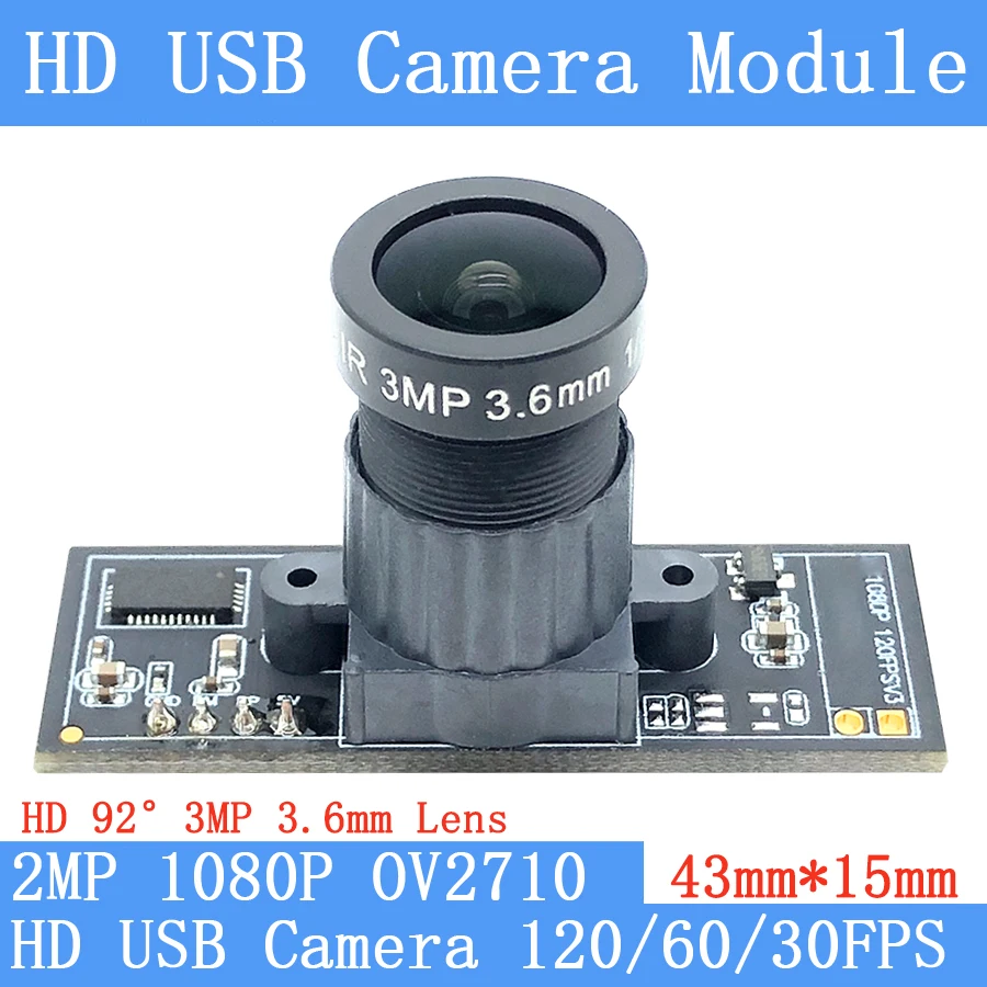 Модуль камеры 2 Мп с USB 1080P OV2710 Full Hd MJPEG 120FPS 60FPS 30fps высокоскоростная мини-веб-камера