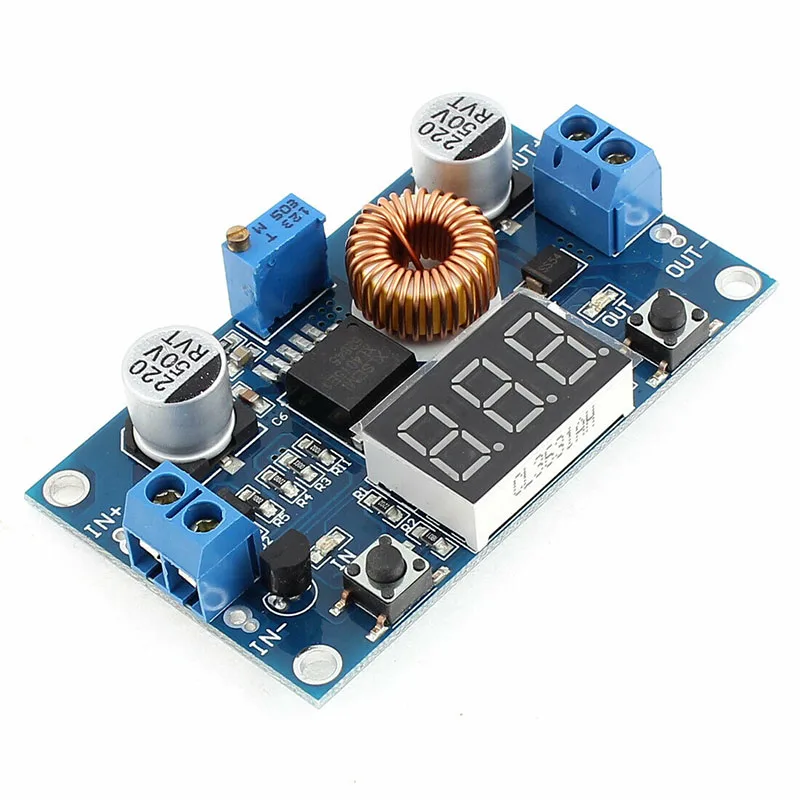Adjustable Регулируемый понижающий модуль питания с индикатором напряжения 5A высокой мощности 75 Вт NC99