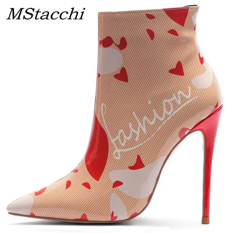 

MStacchi Brand Chic Arrival Women Ankle Boots Woman Pointed Toe Luxury High Heels Shoes Ladies Causal Party Sexy Winter Botines
