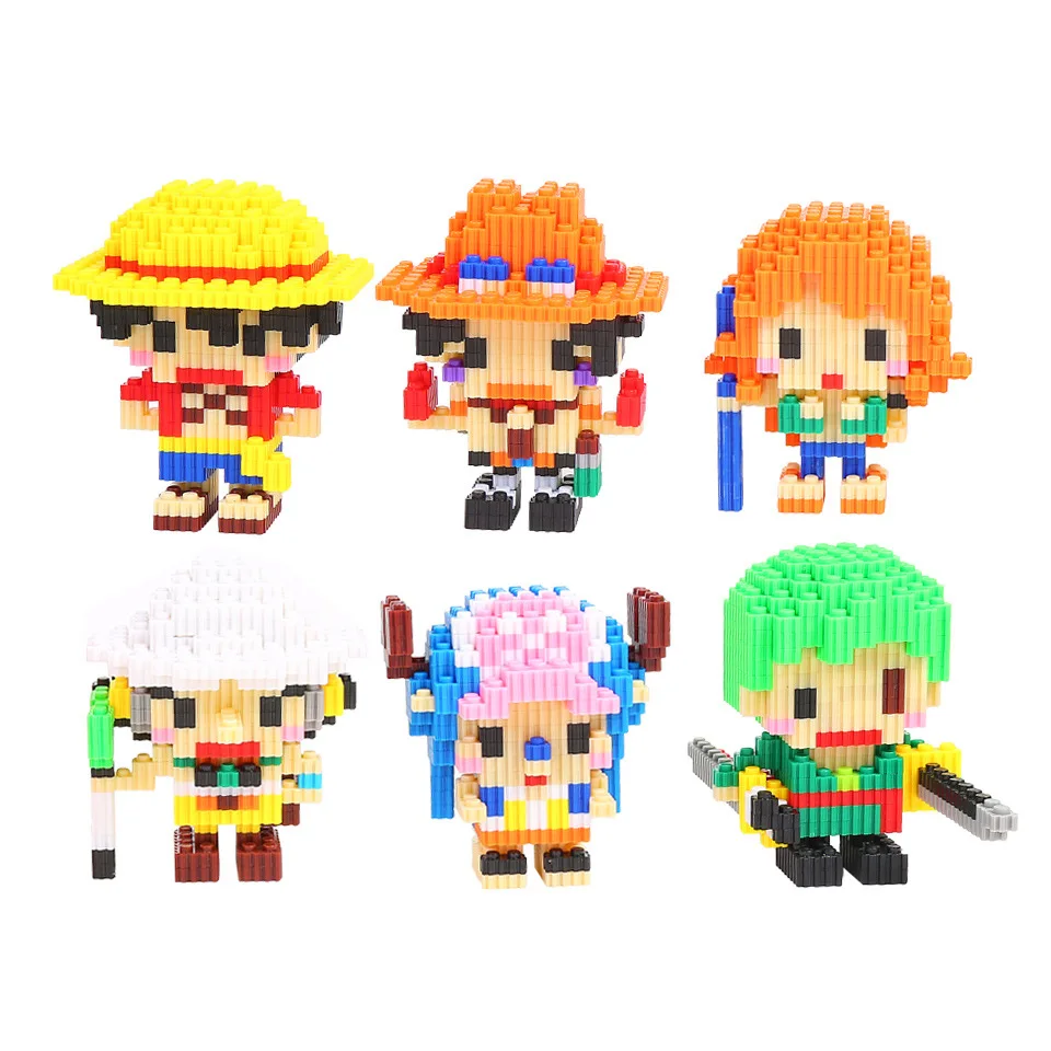 Аниме One Piece Magic Blocks Пиратская Обезьяна D Luffy Chopper Zoro Portgas · Ace Mini Соединительный