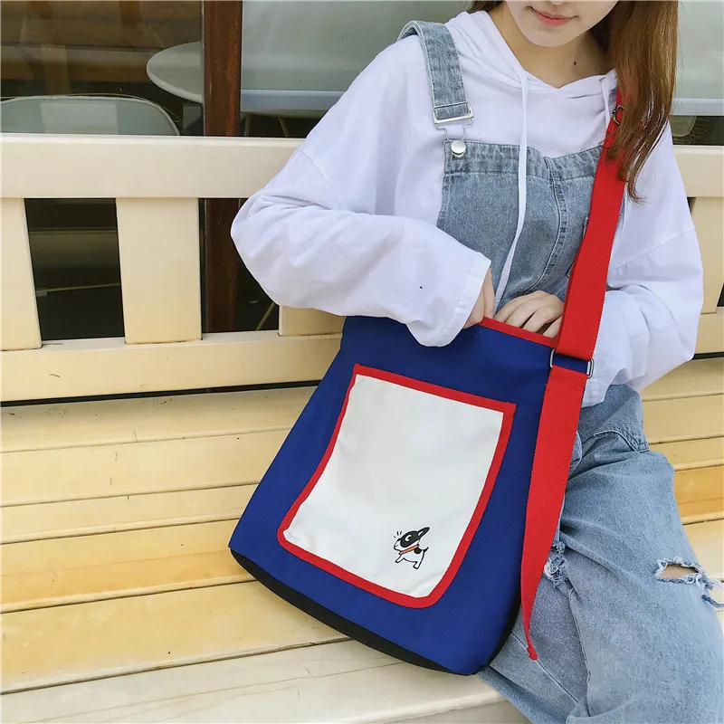 

INS Canvas Bag Women's 2018 New Style Fashion Korean-style Literature And Art Versatile Shoulder Large Bag Simple Students Shoul