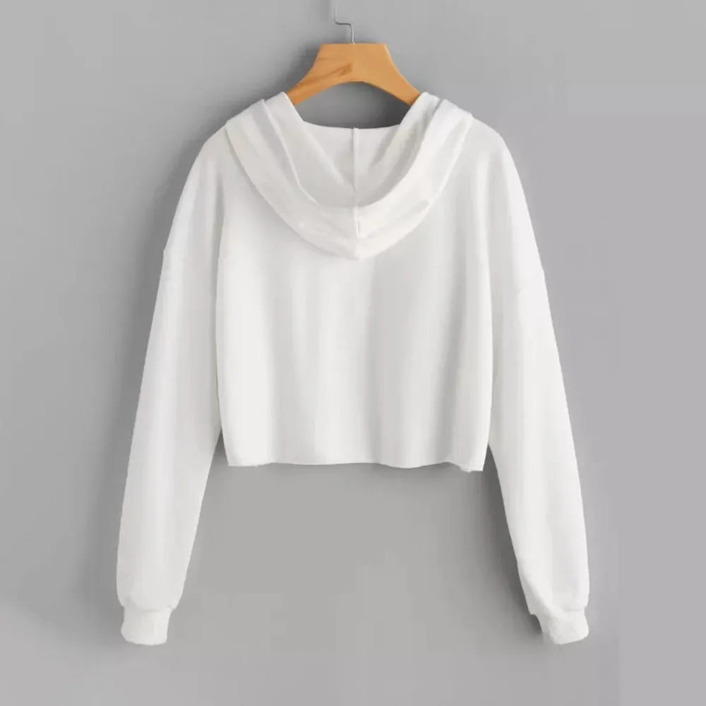JAYCOSIN Fashion Women Casual Simple Sweatshirt Letter Long Sleeve Comfortable Popular Solid Color Soft Sweatshirt Blouse Tops
