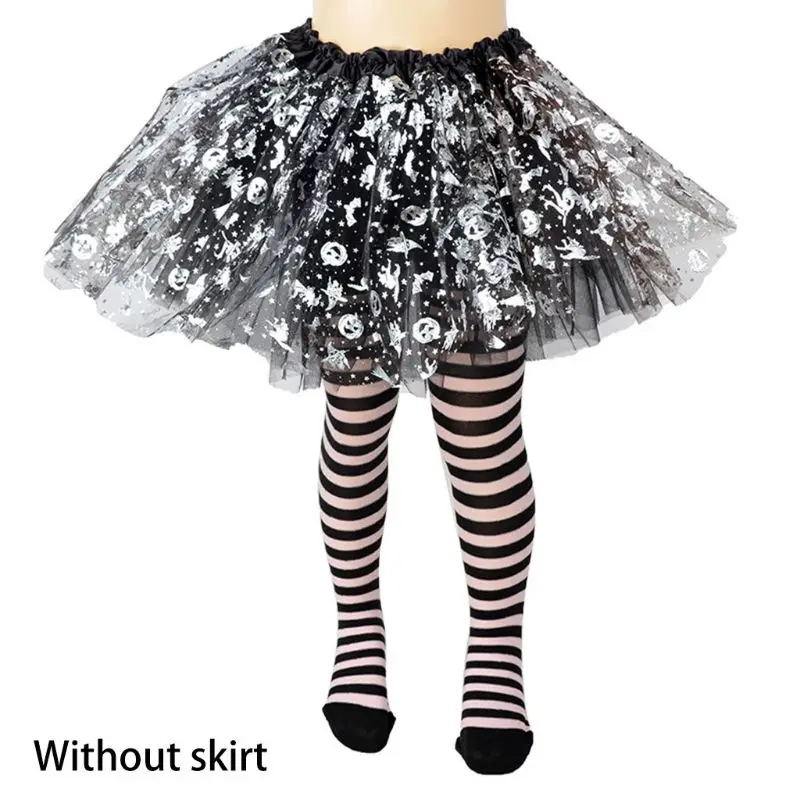 Kids Girls Halloween Full Length Tights Stockings Cartoon Spiderweb
