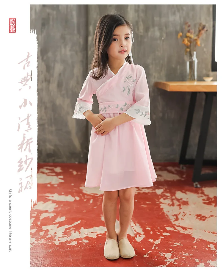 Рубашка с короткими рукавами для девочек Cheongsam, детский чонсам, женский летний детский чеонгсам, детская одежда в китайском стиле 1820 г