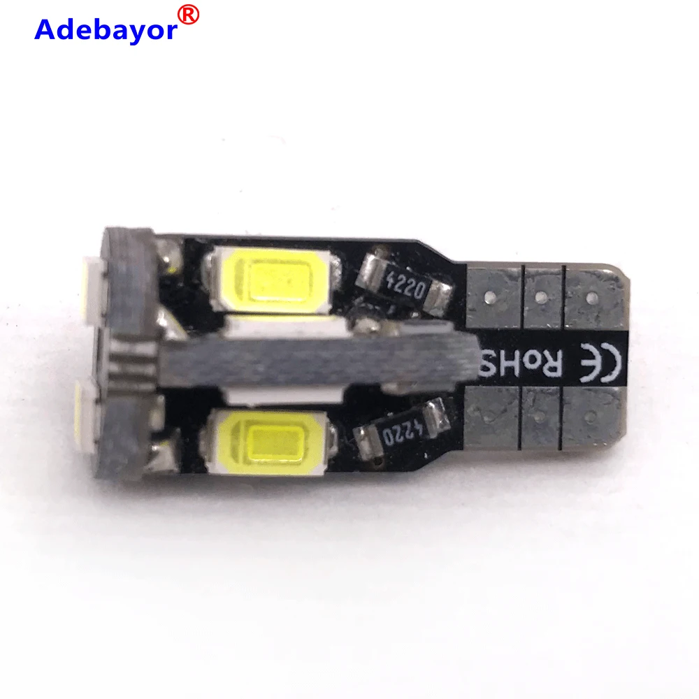 Белый 12V 200 шт. T10 led W5W T10 10smd 5630 5730 led Canbus без ошибок авто светодиодные лампы индикатора светильник и габаритных фонарей